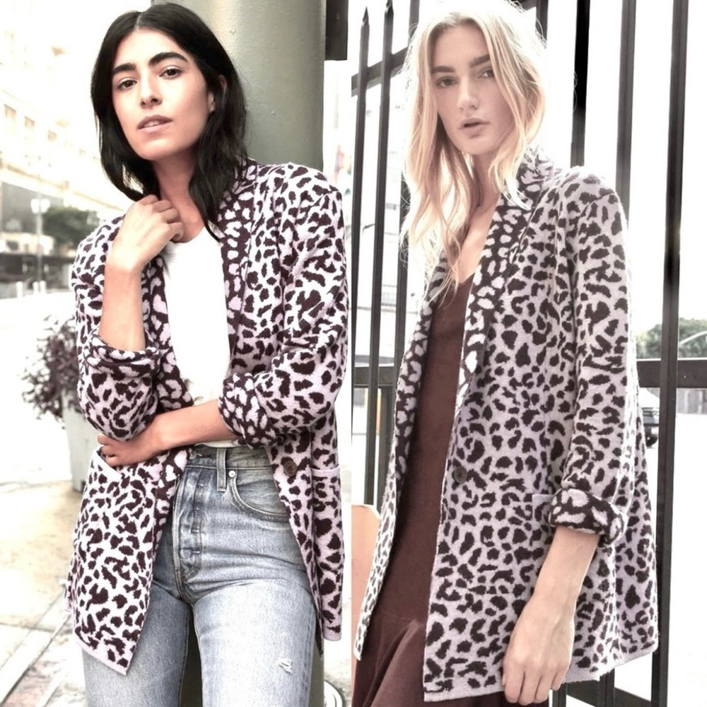 Nation LTD Leopard Print Blazer